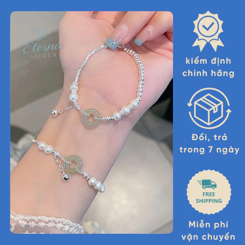 LẮC TAY BI TRÂN NUÔI BẠC S925 ĐÁ NGỌC BÍCH HETIAN – ETERNA SILVER